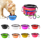 2307GP Collapsible Pet Silicone Dog Food Water Bowl Outdoor Camping Travel Portable Folding Supplies Dishes with Carabiner