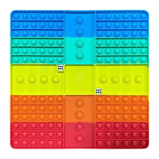 Wholesale New 12 x 12 Inch Dice Game Rainbow Bubble Pop It Silicone Stress Reliever Toy (Sold By Piece)