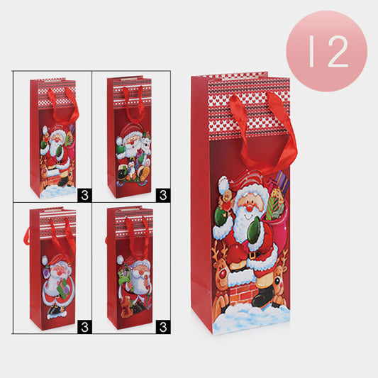 Santa Claus Christmas Wine Gift Bags (Sold by DZ=$23.88)