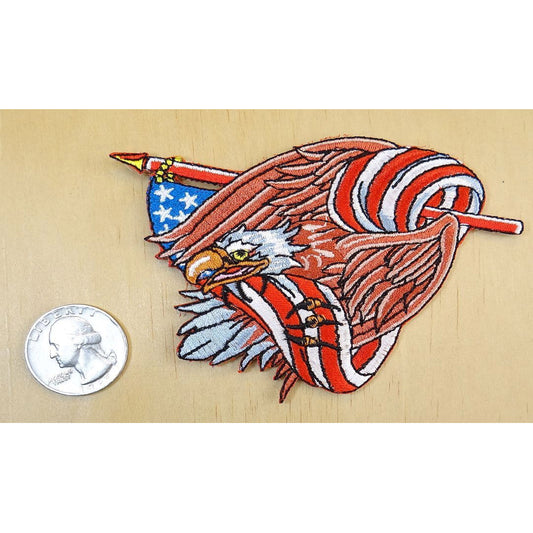 Wholesale Eagle in Flag 4 Inch Patches - Set of 12