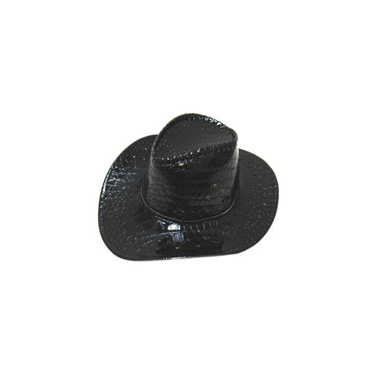 Wholesale  Faux Snake Skin Holographic Party Disco Cowgirl Hat (Sold By - 4 Piece)