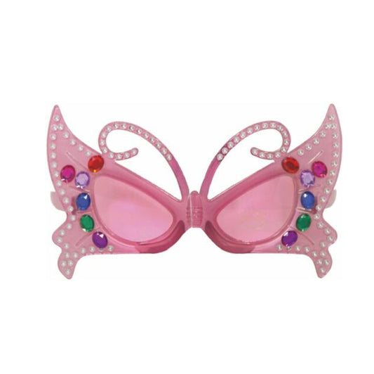 Wholesale  Party Glasses Butterfly with Jewels | Purple Frame and Lenses(Sold by the piece or dozen )