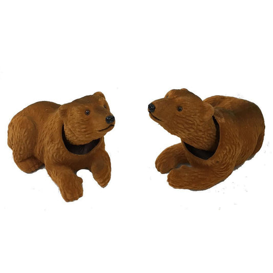Wholesale New Set of 1 Black & 1 Dark Brown Bobbing Head Bears (Sold By The Set)