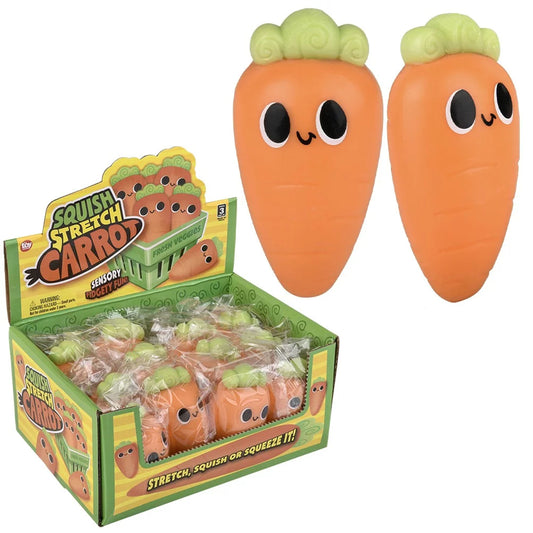 Squish Stretch Carrot Fidget Toy -(Sold By Dozen =$24.99)