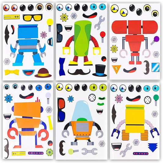 Make A Robot Character Stickers (1 Dozen=$4.99)