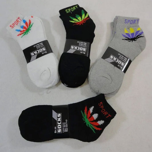 Wholesale Men Fashion Marijuana Ankle Socks MOQ -12 pcs