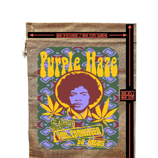 New Purple Haze Marijuana Burlap Bag - Vibrant Cannabis Storage (Sold By Piece)