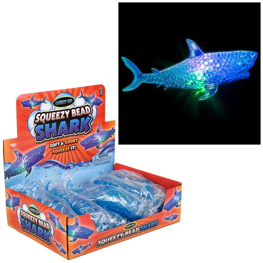 Wholesale Light-Up Squeezy Bead Shark Toys