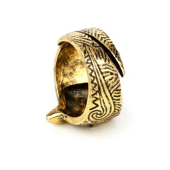 Wholesale Gold Eagle Head Designs Adjustable Metal Ring - Symbolic Jewelry