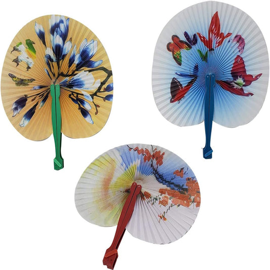 Plastic Handle Folding Fan kids Toys In Bulk- Assorted