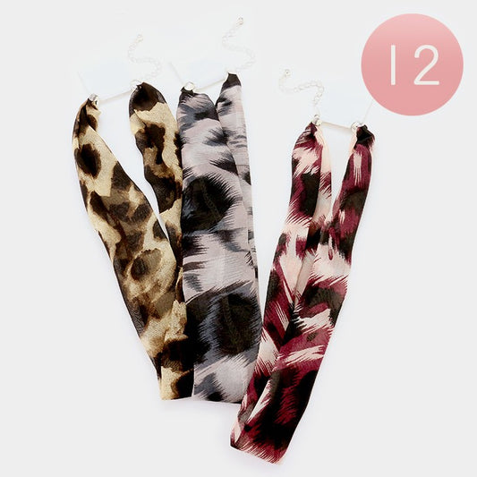Patterned Chiffon Scarf Necklaces (Sold by DZ= $18.99)