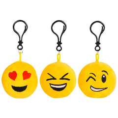 Plush Emoticon 2.75" Backpack Clip - Assorted