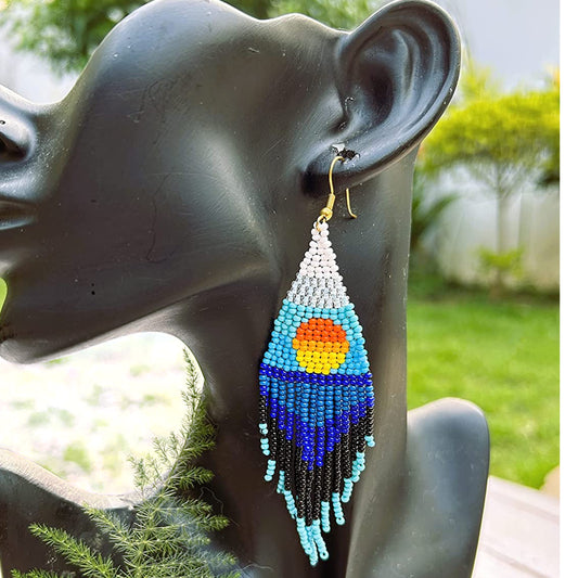 Long Seed Beads Bohemian Tassel Earrings Great To Wear For Women's