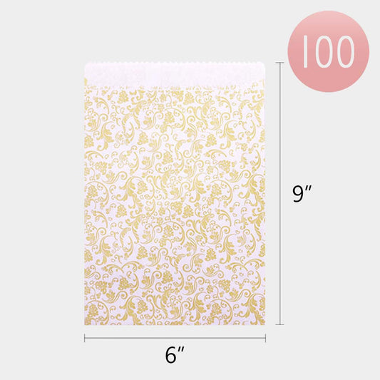 Yellow Color Patterned Treat Paper Bag Set (100 pcs /set=$39.00)