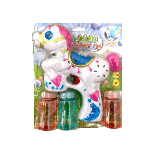 Unicorn Bubble Blaster Light and Sound Toy with 2 Bubble Bottles and Batteries