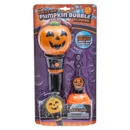 12" Pumpkin Light-Up Bubble Blower