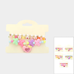 Charm Beaded Stretch Kids Bracelets (Sold by Dozen=$18.00)