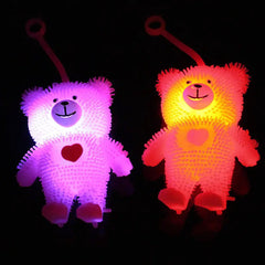 Teddy Bear Shape Light Up Flashing Puffer Ball Toy For Kids