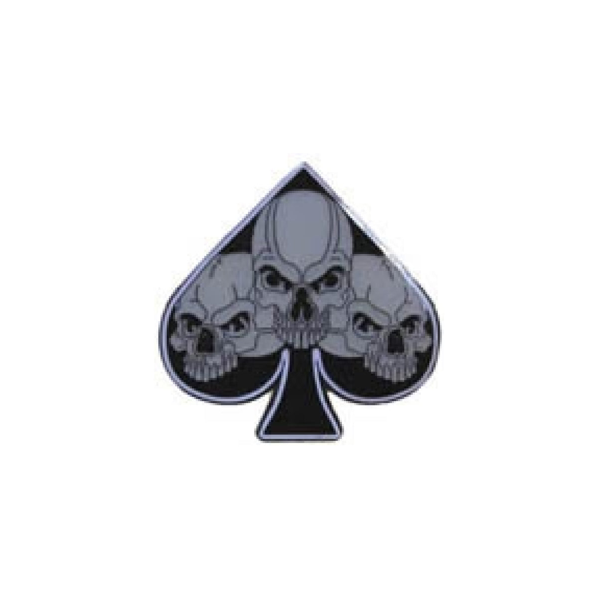 Wholesale Triple Skull Ace of Spades Design Jacket Pin - Playing Cards Accessory