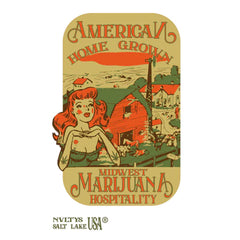 American Homegrown Marijuana Burlap Bag - Patriotic Cannabis Storage (Sold By Piece)