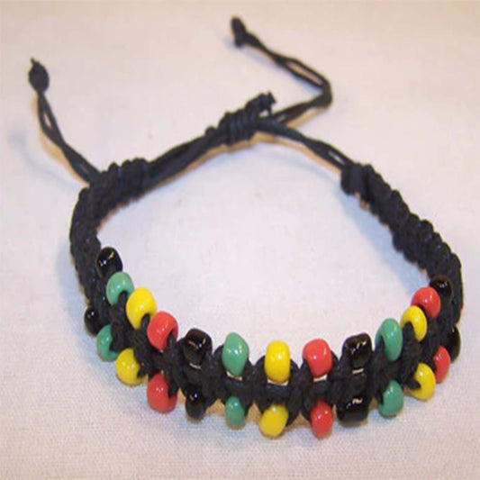 Wholesale Stay Stylish with the Beaded Rasta Bracelet - One Size Fits AlL (Sold by the PIECE OR dozen)