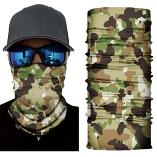 Wholesale  Blotched Green Camouflage Multi-Function Seamless Bandana Wrap ( sold by the piece or 10 PACK)