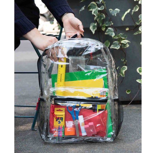 Transparent Backpack School Supply Kit for Kids Assorted