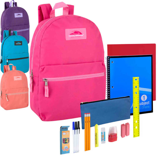 School Supply Backpack Kit for Girls Assorted