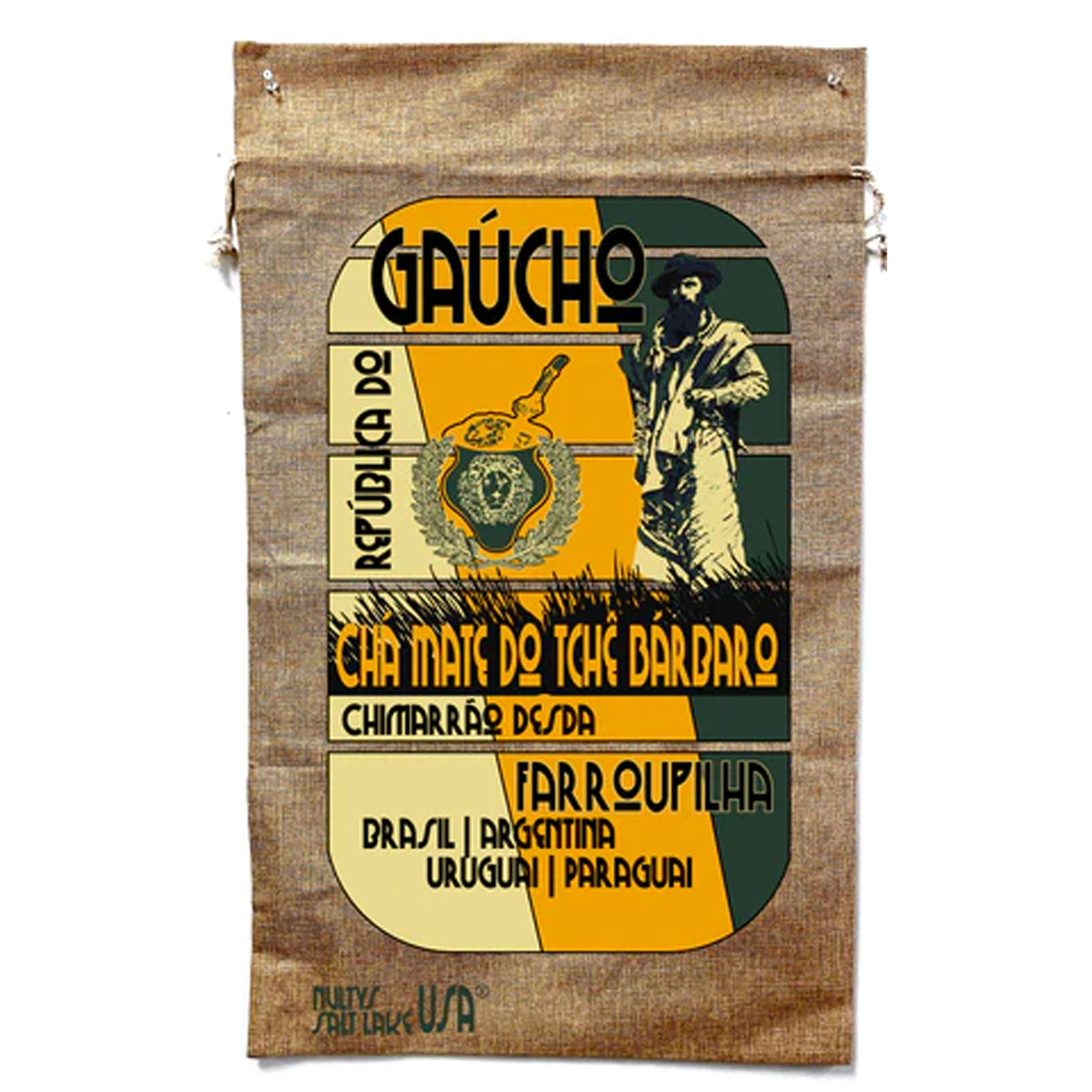 Gaucho Yerba Mate Burlap Bag - Authentic South American Charm (Sold By Piece)