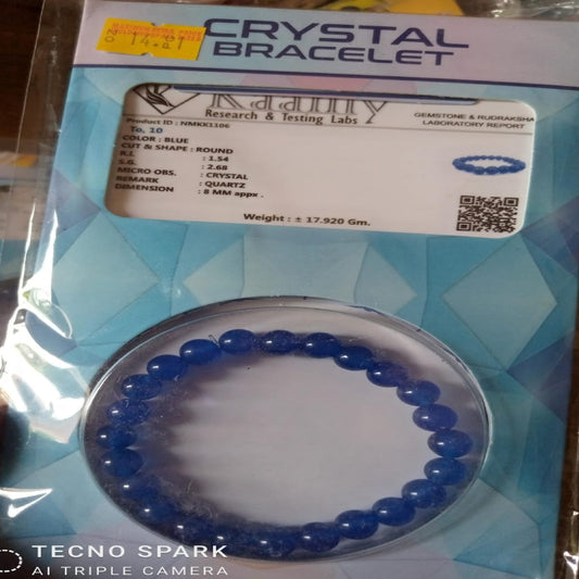 Wholesale Beautiful 8mm Blue Onyx Beads Unisex Bracelet (Sold by PCS)