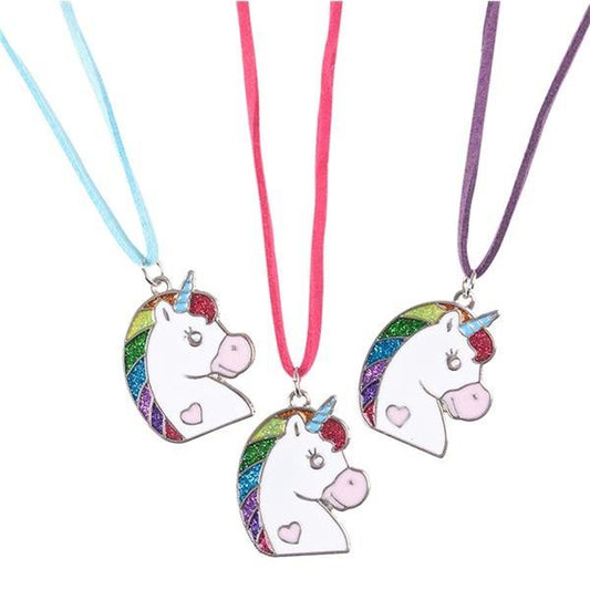 Glitter Unicorn Necklace In Bulk- Assorted