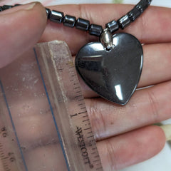 Wholesale Heart Shape Carved Pendant  Black Hematite Stone Necklace (Sold By Piece)