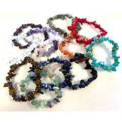 Rough Chip Assorted Real Stone Stretch Bracelets - Natural Beauty (Sold By Piece Or Dozen)