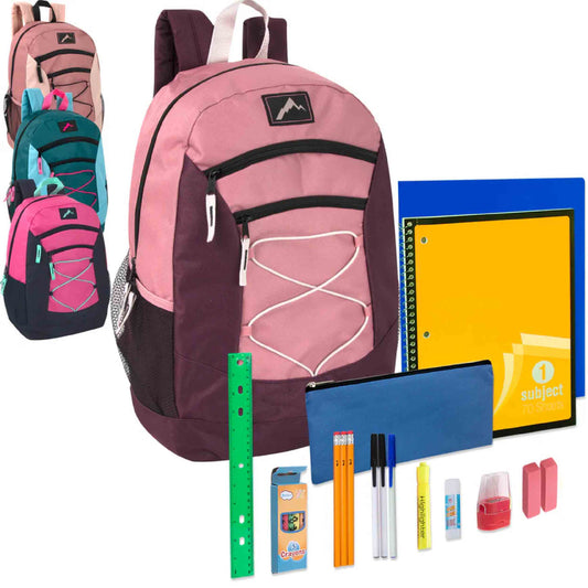 Bungee Backpack School Supply Kit Assorted