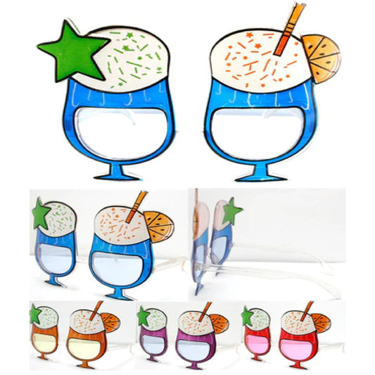 Wholesale Colorful Drink Cup Designs Assorted Beach Party Sunglasses (Sold by DZ)