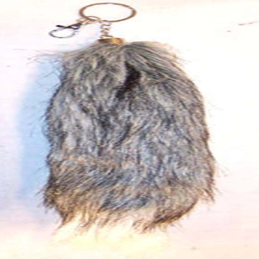Wholesale Dark Brown and White Tip Fox Tail Keychain Stylish and Versatile Accessory(Sold by the piece)