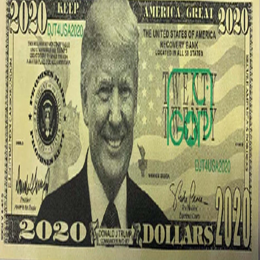 Wholesale Donald Trump 2020 Election Dollar Fake Money Bill Collectible (Sold by the pad of 25 bills )