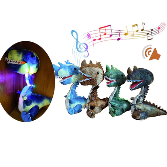 Wholesale New  14" Light Up Dancing Voice Mimicking Dinosaur - Fun for Kids (Sold By Piece)