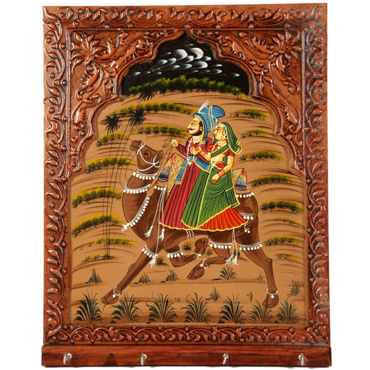 Wholesale Jharokha Pattern Decorative Wooden Key Holder For Wall (MOQ-10)
