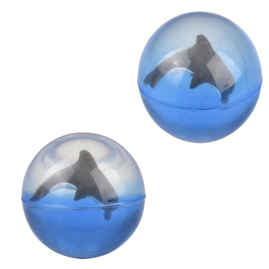 Dolphin 3D Figure Inside Rubber High Bouncing Ball Toy In Bulk