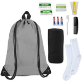 Wholesale Deluxe Hygiene Kit with Drawstring Bag, Socks, Blanket - 10 PCS Set