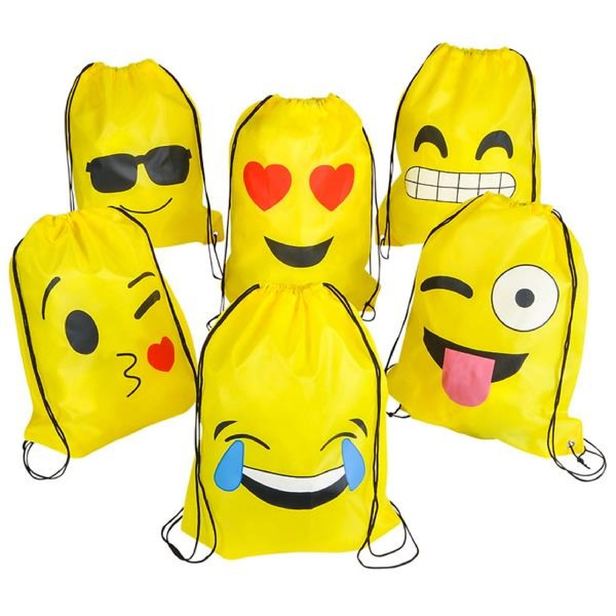 Emoticon Drawstring Bagpack kids toys In Bulk
