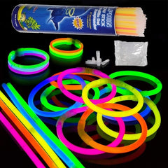 New 100-Piece Tube of Glow Bracelets - Assorted Colors for Fun Glow Parties(Sold By Piece)