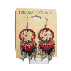 Wholesale Handmade Dangle Seed Bead Dream Catcher Assorted Earrings (Sold by DZ)