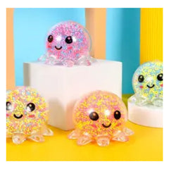 Happy Octopus Design Light Up Jelly Bead Assorted Stress Toy (Sold by DZ)