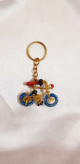 Handmade  Multi-Color Cycle Keychain For Fun & Daily Use