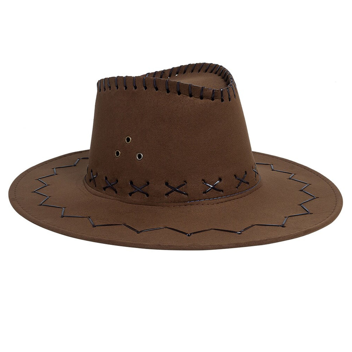 Wholesale   Light Brown Heavy Leather Style Western Cowboy Hat For Men's(Sold by the piece or dozen)