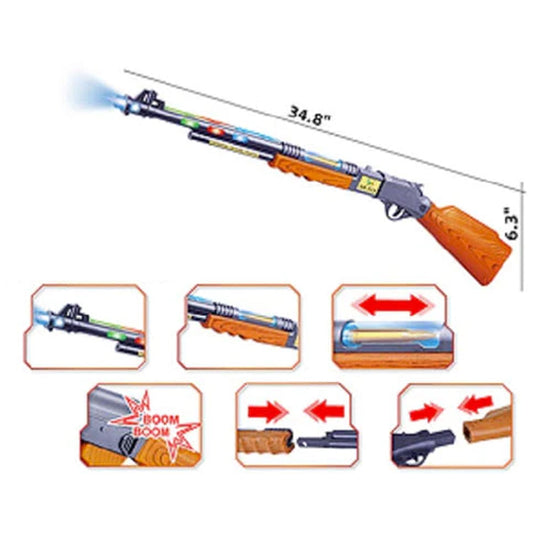Wholesale 35" Light Up Toy Rifle Gun with Lights and Sounds - Action-Packed Fun for Kids (Sold By Piece)