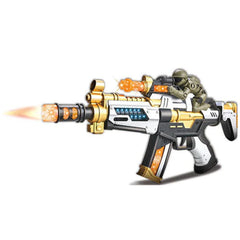 Light Up Submachine Gun with Military Robot & Sound Toy For Kids (Sold By Piece)