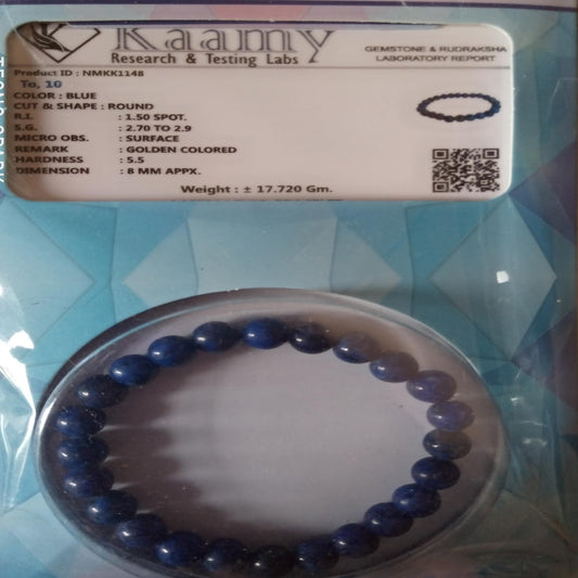 Wholesale Natural Dark Blue Agate 8mm Round Adjustable Bracelets (Sold by 3 PCS)